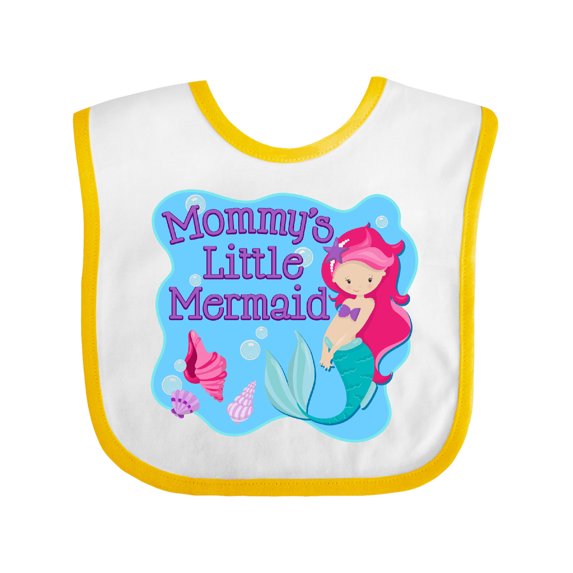 Inktastic Mommy's Little Mermaid Girls Baby Bib