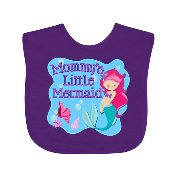 Inktastic Mommy's Little Mermaid Girls Baby Bib