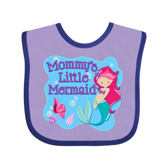 Inktastic Mommy's Little Mermaid Girls Baby Bib
