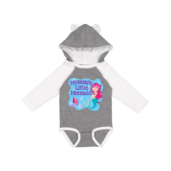 Inktastic Mommy's Little Mermaid Girls Long Sleeve Baby Bodysuit