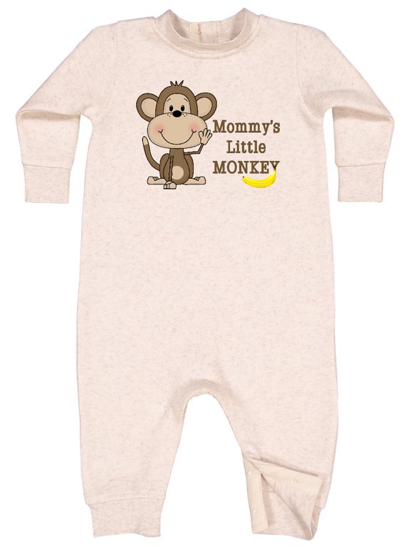 Mommy's Little Monkey Baby Fleece Romper