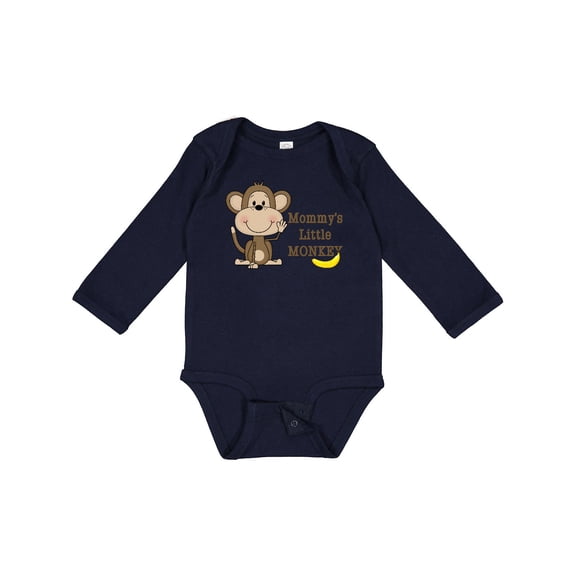 Inktastic Mommy's Little Monkey Boys or Girls Long Sleeve Baby Bodysuit