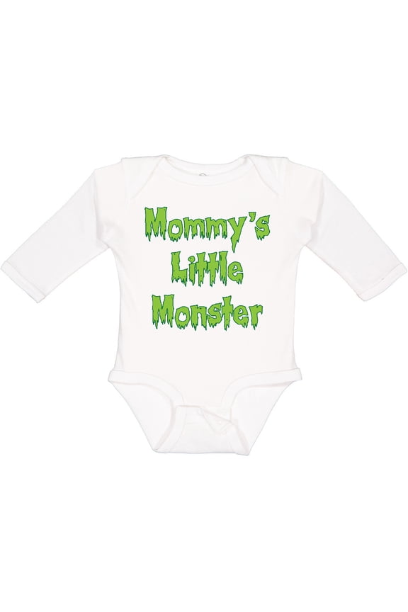 Mommy's Little Monster Boys or Girls Long Sleeve Baby Bodysuit