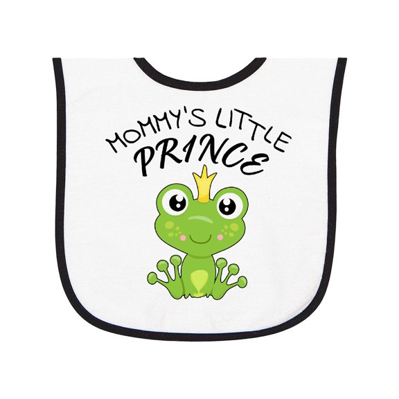 Inktastic Mommy's Little Prince Cute Frog Baby Terry Cloth Bib
