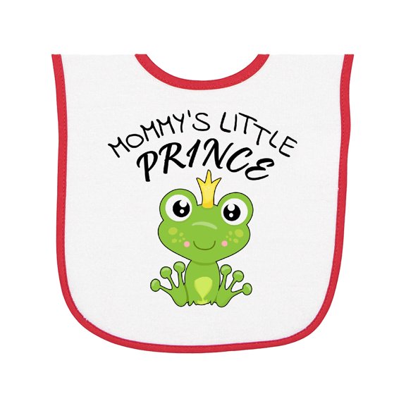 Inktastic Mommy's Little Prince Cute Frog Baby Terry Cloth Bib