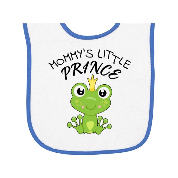 Inktastic Mommy's Little Prince Cute Frog Baby Terry Cloth Bib