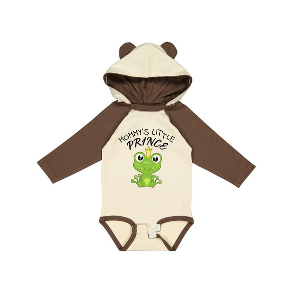 Inktastic Mommy's Little Prince Cute Frog Boys Long Sleeve Baby Bodysuit