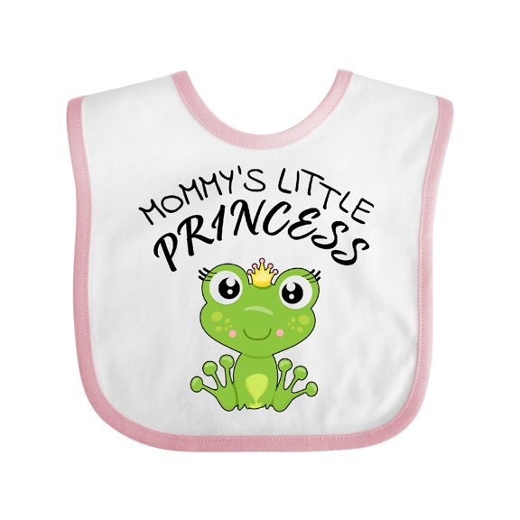 Inktastic Mommy's Little Princess- cute frog Girls Baby Bib