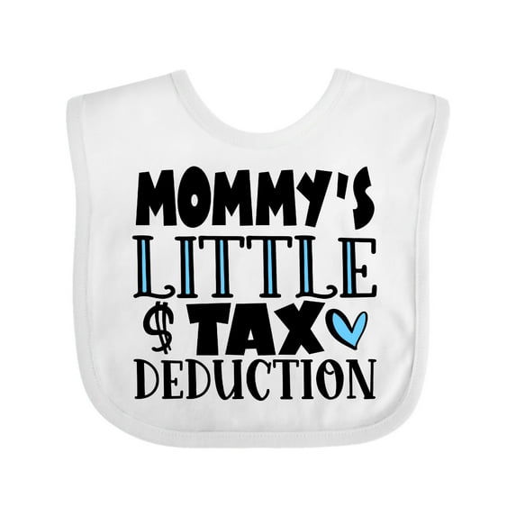 Inktastic Mommy's Little Tax Deduction Blue Hearts Boys or Girls Baby Bib