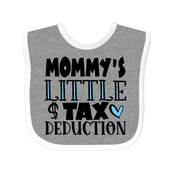 Inktastic Mommy's Little Tax Deduction Blue Hearts Boys or Girls Baby Bib