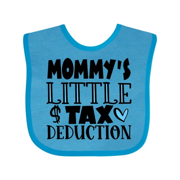 Inktastic Mommy's Little Tax Deduction Blue Hearts Boys or Girls Baby Bib