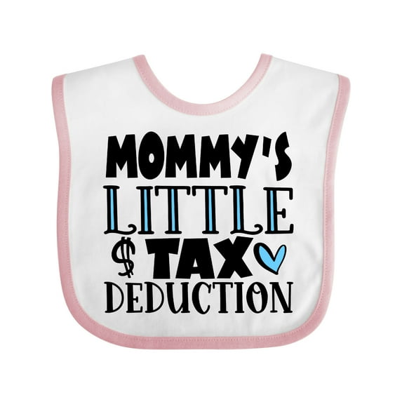 Inktastic Mommy's Little Tax Deduction Blue Hearts Boys or Girls Baby Bib