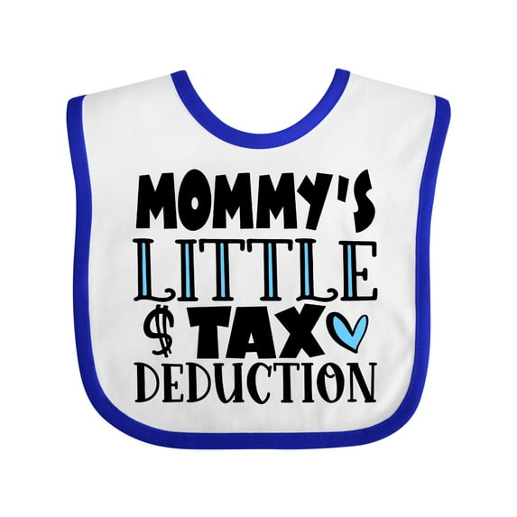 Inktastic Mommy's Little Tax Deduction Blue Hearts Boys or Girls Baby Bib