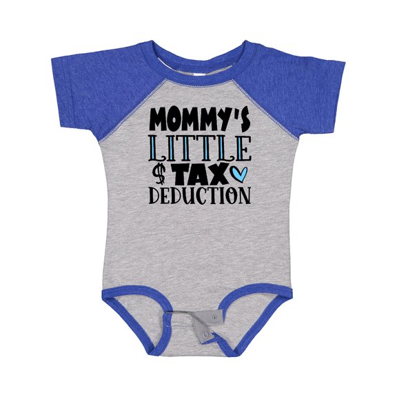 Inktastic Mommy's Little Tax Deduction Blue Hearts Boys or Girls Baby Bodysuit