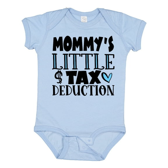 Inktastic Mommy's Little Tax Deduction Blue Hearts Boys or Girls Baby Bodysuit
