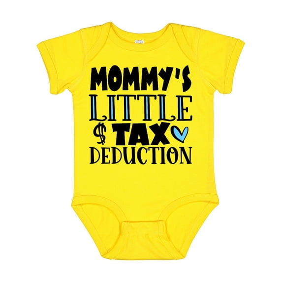 Inktastic Mommy's Little Tax Deduction Blue Hearts Boys or Girls Baby Bodysuit