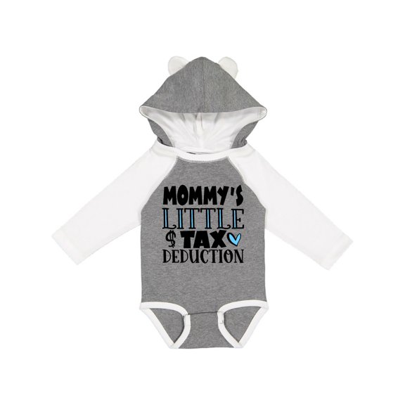 Inktastic Mommy's Little Tax Deduction Blue Hearts Boys or Girls Long Sleeve Baby Bodysuit
