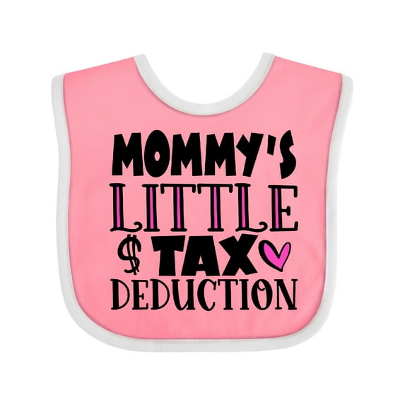 Inktastic Mommy's Little Tax Deduction Pink Hearts Boys or Girls Baby Bib