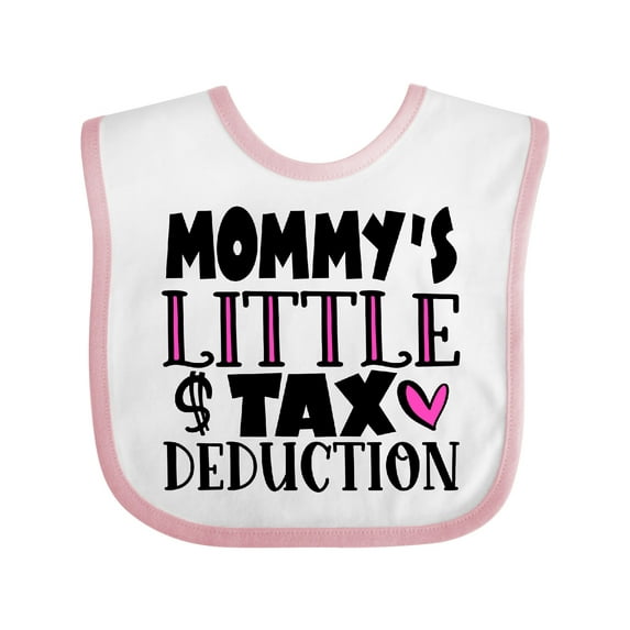 Inktastic Mommy's Little Tax Deduction Pink Hearts Boys or Girls Baby Bib
