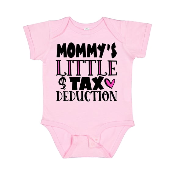 Inktastic Mommy's Little Tax Deduction Pink Hearts Boys or Girls Baby Bodysuit