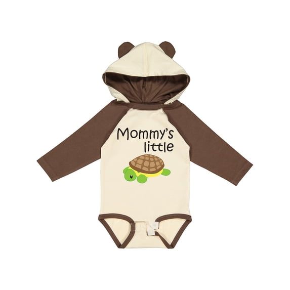 Inktastic Mommy's Little Turtle Boys or Girls Long Sleeve Baby Bodysuit