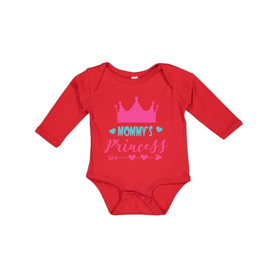 Inktastic Mommy's Princess, Little Princess, Crown, Hearts Girls Long Sleeve Baby Bodysuit