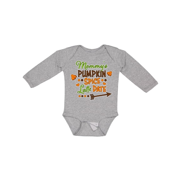 Inktastic Mommy's Pumpkin Spice Latte Date Boys or Girls Long Sleeve Baby Bodysuit