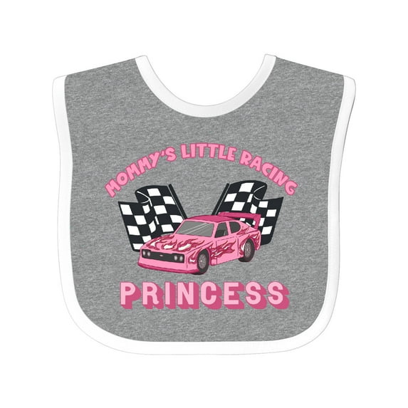 Inktastic Mommy's Racing Princess Pink Race Car Boys or Girls Baby Bib