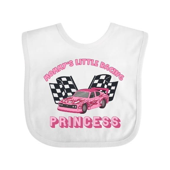 Inktastic Mommy's Racing Princess Pink Race Car Boys or Girls Baby Bib