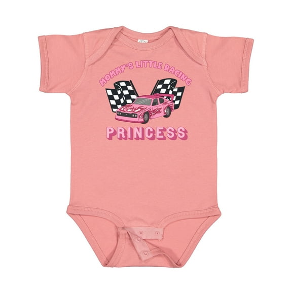 Inktastic Mommy's Racing Princess Pink Race Car Boys or Girls Baby Bodysuit