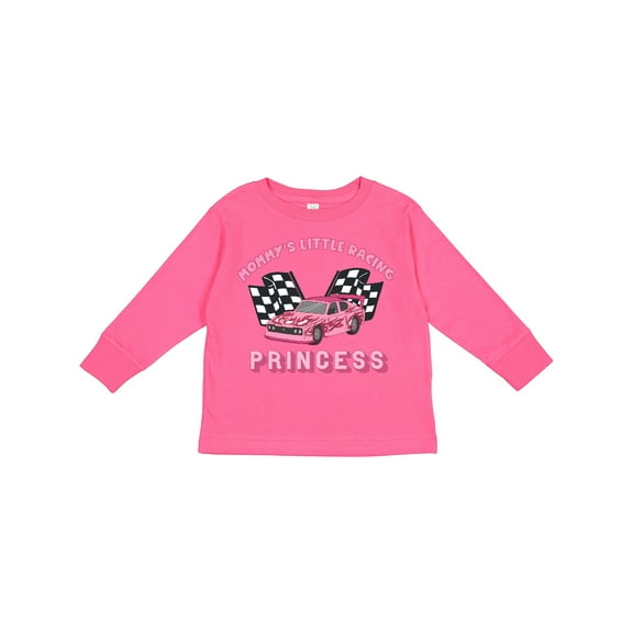 Inktastic Mommy's Racing Princess Pink Race Car Boys or Girls Long Sleeve Toddler T-Shirt