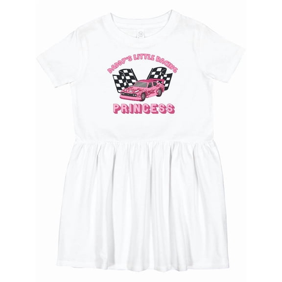 Inktastic Daddy's Racing Princess Pink Race Car Girls Toddler Dress