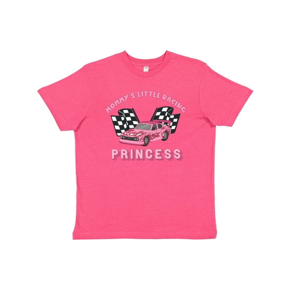 Inktastic Mommy's Racing Princess Pink Race Car Youth T-Shirt