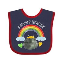 Inktastic Mommy's Treasure St. Patrick's Day Rainbow and Gold Boys or Girls Baby Bib