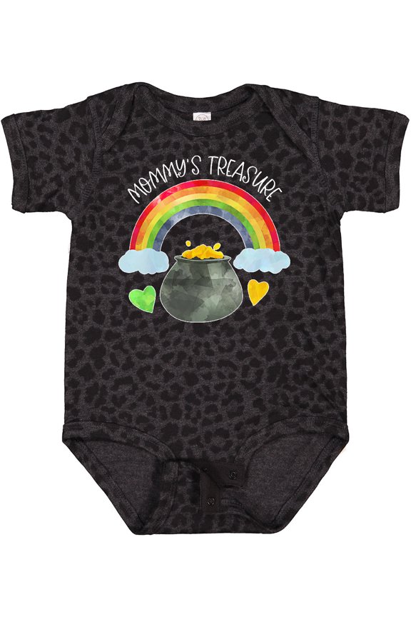 Mommy's Treasure St. Patrick's Day Rainbow and Gold Boys or Girls Baby Bodysuit