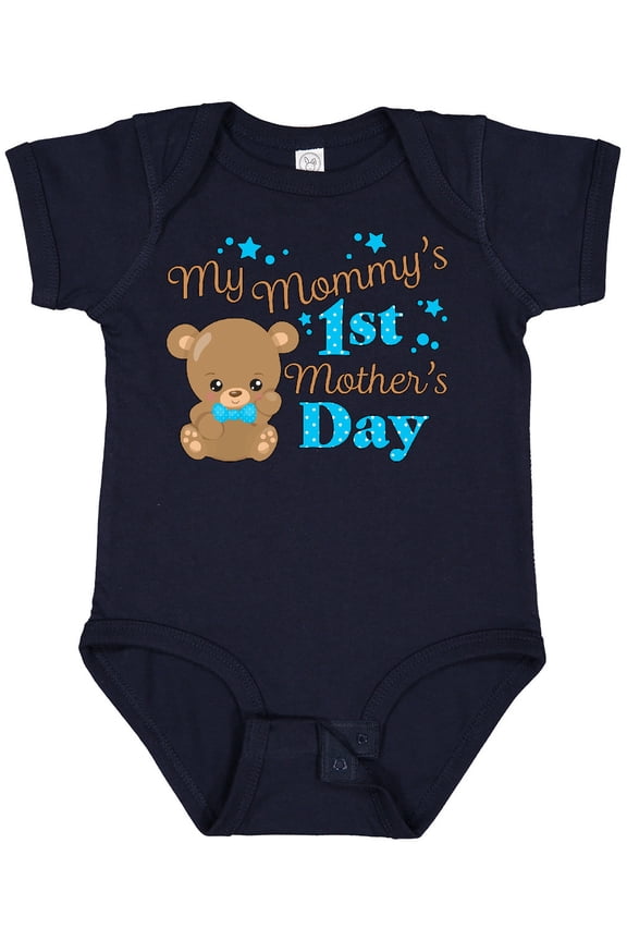 Mommys 1st Mothers Day-cute Baby Bear Boys or Girls Baby Bodysuit