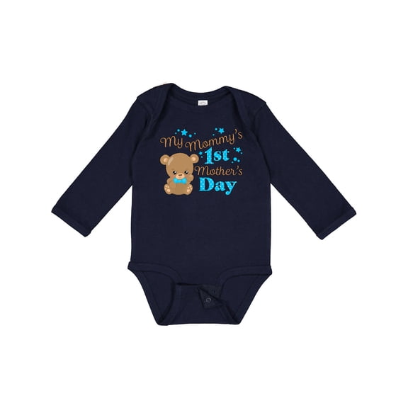 Inktastic Mommys 1st Mothers Day-cute Baby Bear Boys or Girls Long Sleeve Baby Bodysuit
