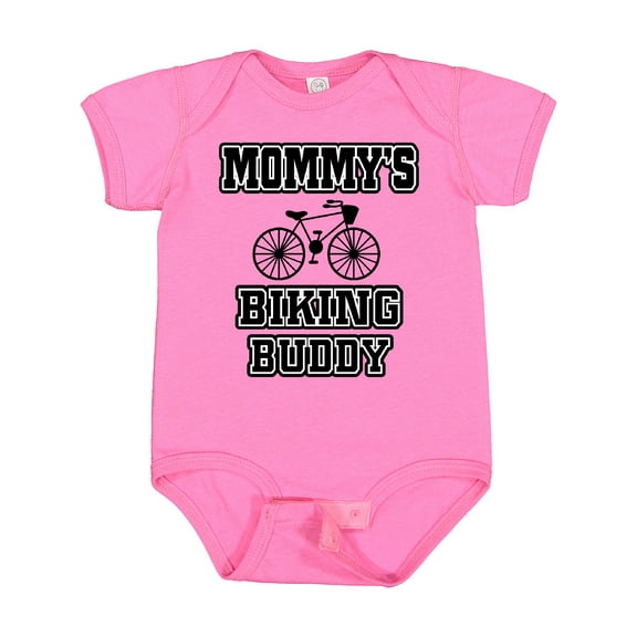 Inktastic Mommys Biking Buddy Boys or Girls Baby Bodysuit