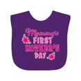 thumbnail image 1 of Inktastic Mommys First Mothers Day with Flowers in Pink Girls Baby Bib, 1 of 4