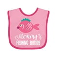 thumbnail image 1 of Inktastic Mommys Fishing Buddy Girls Girls Baby Bib, 1 of 4