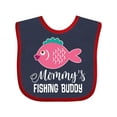 thumbnail image 1 of Inktastic Mommys Fishing Buddy Girls Girls Baby Bib, 1 of 4