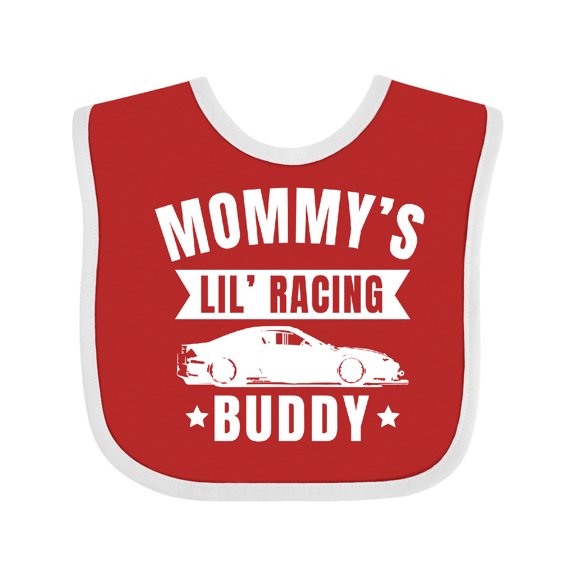 Inktastic Mommys Lil Racing Buddy Boys or Girls Baby Bib