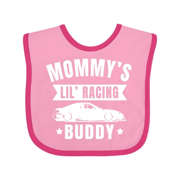 Inktastic Mommys Lil Racing Buddy Boys or Girls Baby Bib