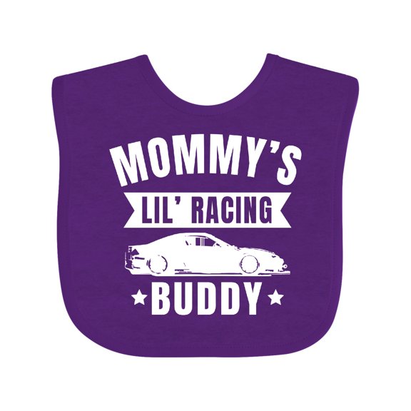Inktastic Mommys Lil Racing Buddy Boys or Girls Baby Bib