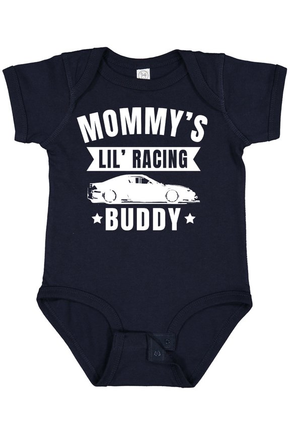 Mommys Lil Racing Buddy Boys or Girls Baby Bodysuit