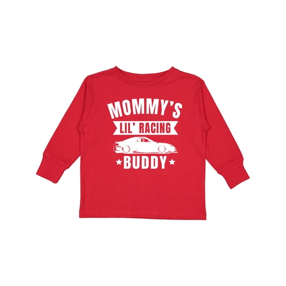 Inktastic Mommys Lil Racing Buddy Boys or Girls Long Sleeve Toddler T-Shirt