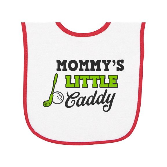 Inktastic Mommys Little Caddy with Golf Club and Ball Baby Terry Cloth Bib