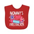 thumbnail image 1 of Inktastic Mommys Little Firecracker with Rocket and Fireworks Boys or Girls Baby Bib, 1 of 4