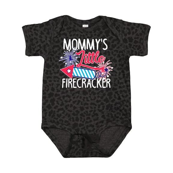 Inktastic Mommys Little Firecracker with Rocket and Fireworks Boys or Girls Baby Bodysuit