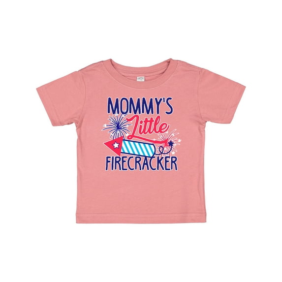 Inktastic Mommys Little Firecracker with Rocket and Fireworks Boys or Girls Baby T-Shirt